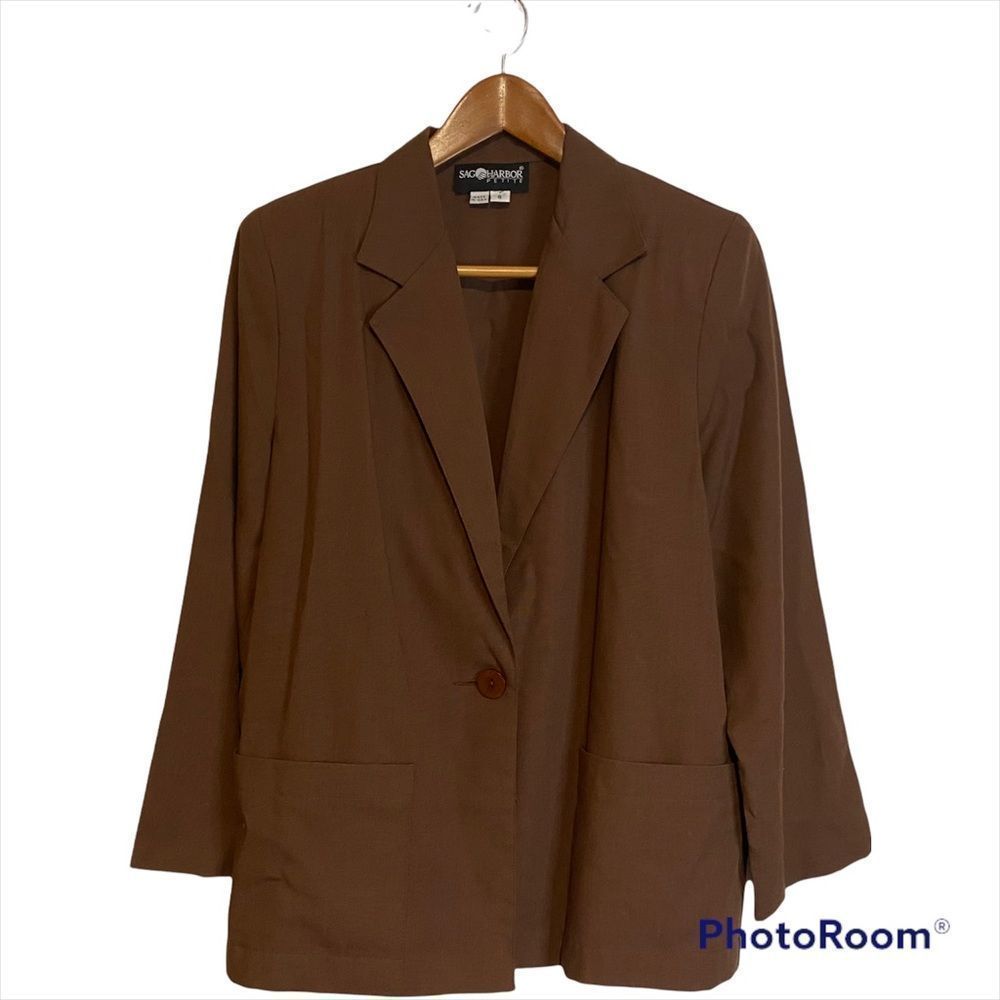 Vintage Sag Harbor Brown blazer and skirt suit set
